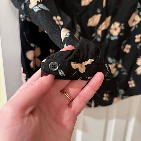 NWOT Rebecca Taylor Black Floral Jacquard Daniella Silk Blouse Size 2 Small - Picture 8 of 16